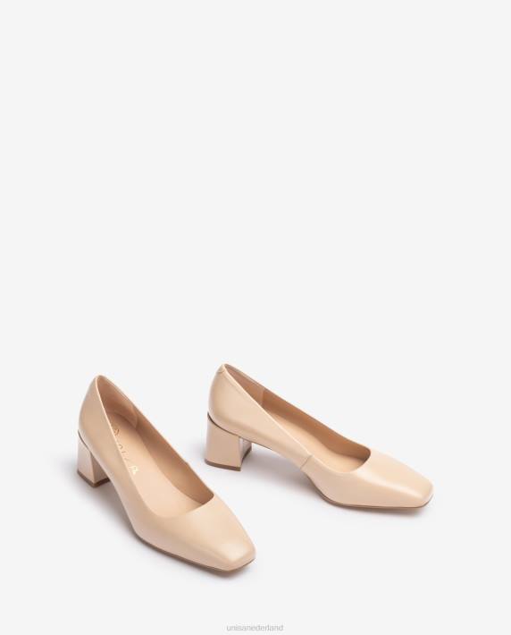 Unisa 02B0552 pump met brede hak vrouwen beige
