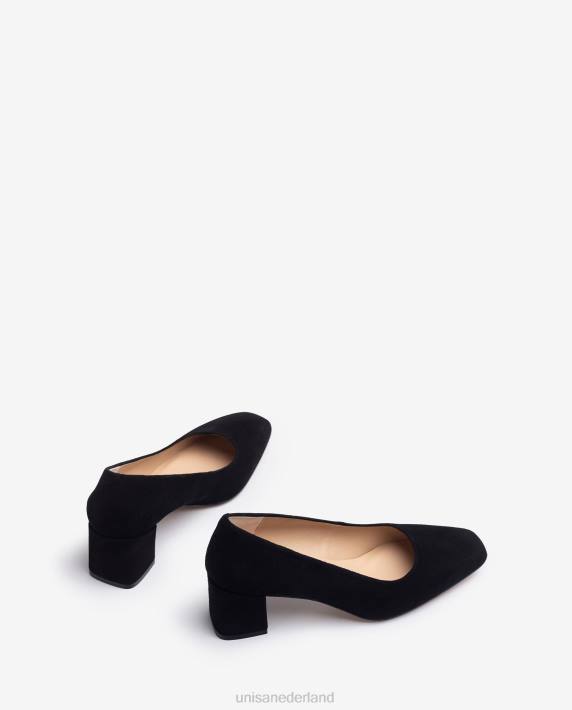 Unisa 02B0554 pump met brede hak vrouwen zwart