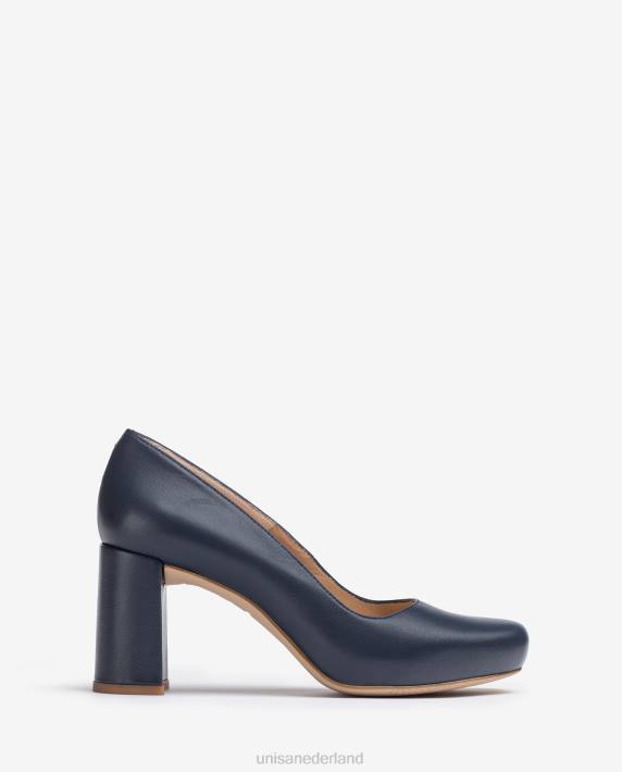 Unisa 02B0561 pump met vierkante neus en een plateau vrouwen blauw