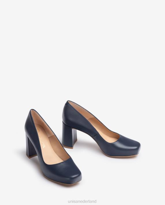 Unisa 02B0561 pump met vierkante neus en een plateau vrouwen blauw