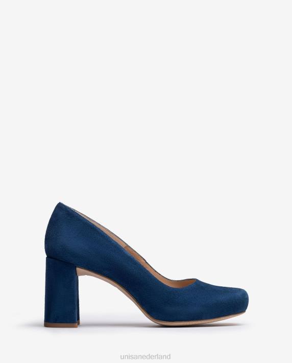 Unisa 02B0562 pump met vierkante neus en een plateau vrouwen blauw