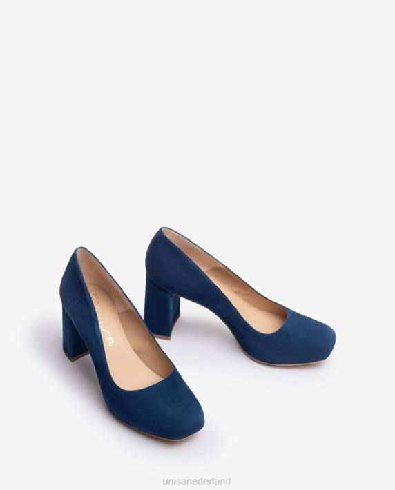 Unisa 02B0562 pump met vierkante neus en een plateau vrouwen blauw