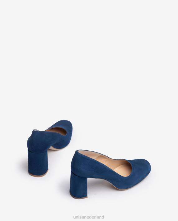 Unisa 02B0562 pump met vierkante neus en een plateau vrouwen blauw