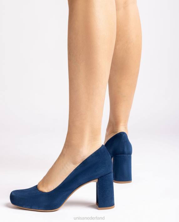 Unisa 02B0562 pump met vierkante neus en een plateau vrouwen blauw