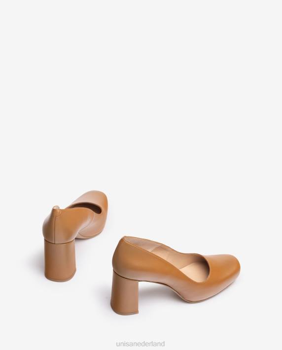 Unisa 02B0563 pump met vierkante neus en een plateau vrouwen bruin