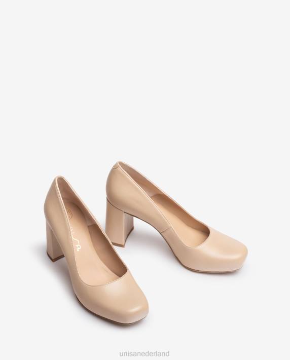 Unisa 02B0564 pump met vierkante neus en een plateau vrouwen beige
