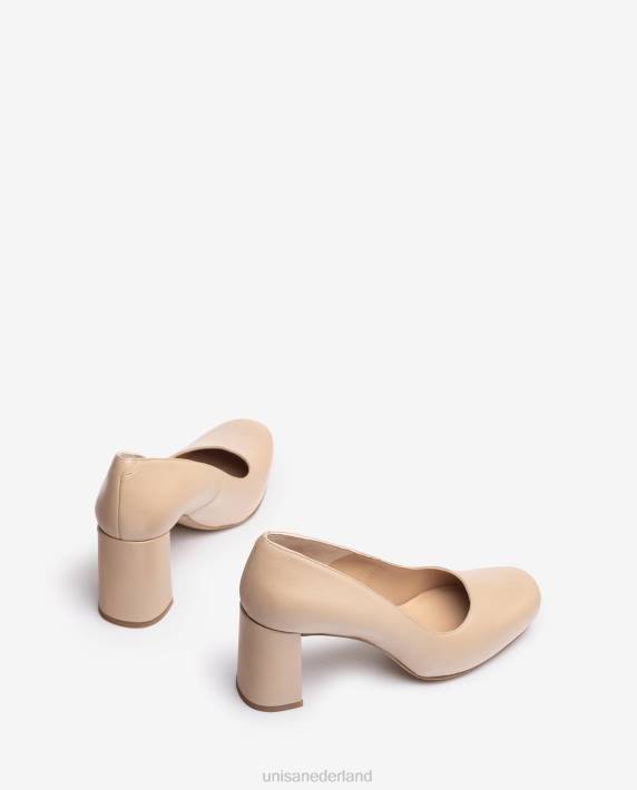 Unisa 02B0564 pump met vierkante neus en een plateau vrouwen beige