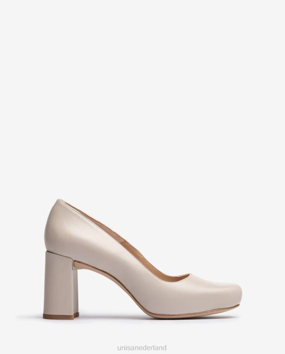 Unisa 02B0565 pump met vierkante neus en een plateau vrouwen beige