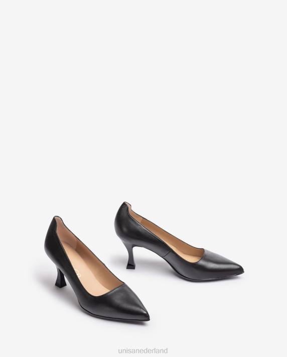 Unisa 02B0573 pump met een geverfde hak vrouwen zwart