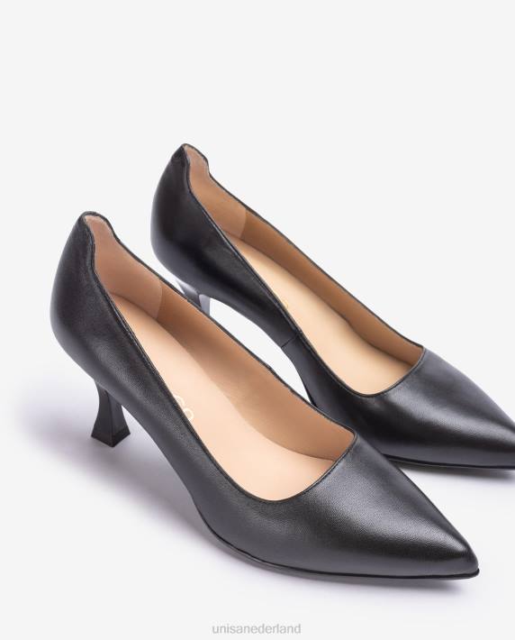 Unisa 02B0573 pump met een geverfde hak vrouwen zwart