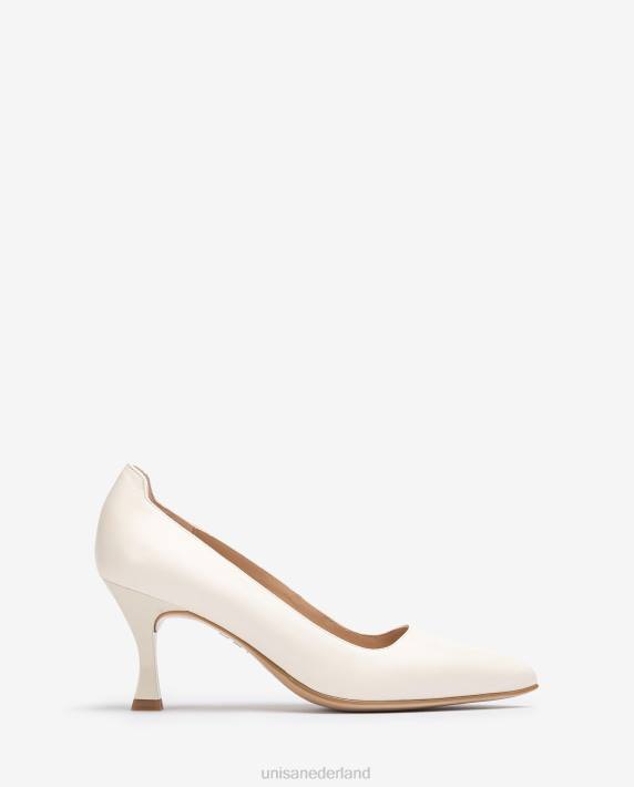 Unisa 02B0574 pump met een geverfde hak vrouwen wit
