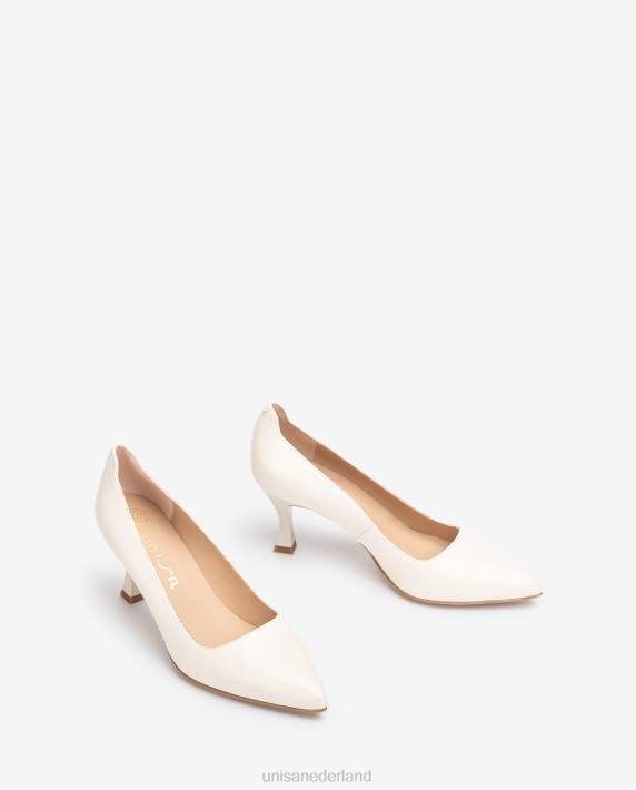 Unisa 02B0574 pump met een geverfde hak vrouwen wit