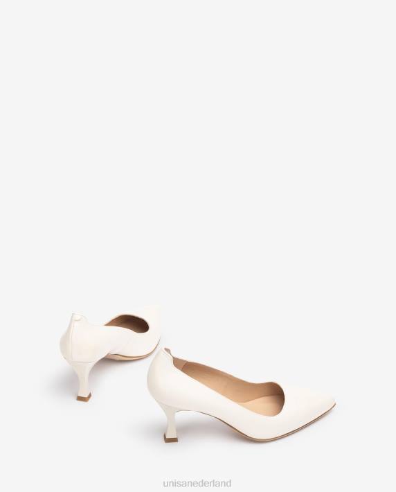 Unisa 02B0574 pump met een geverfde hak vrouwen wit