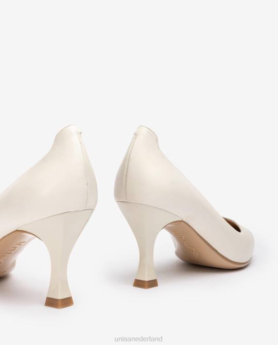 Unisa 02B0574 pump met een geverfde hak vrouwen wit