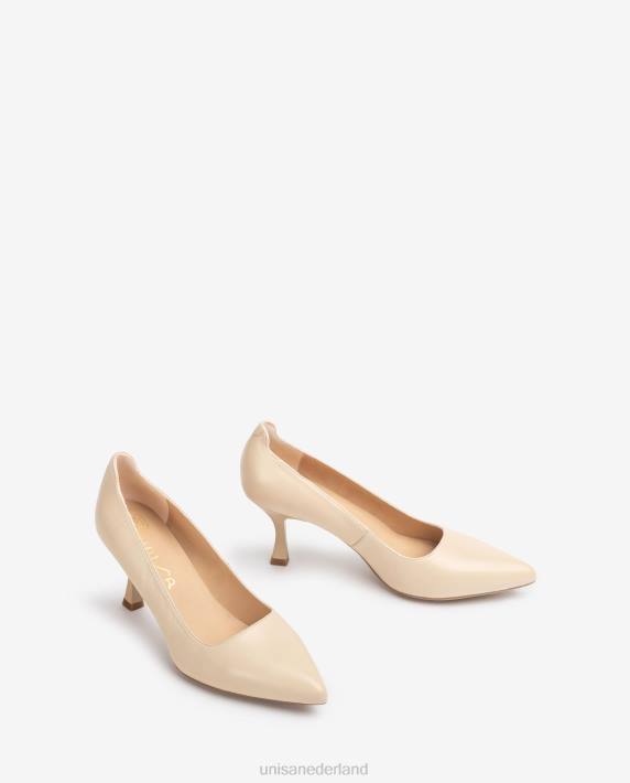 Unisa 02B0575 pump met een geverfde hak vrouwen beige