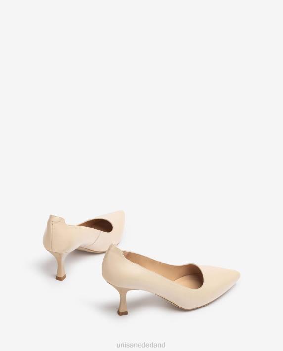 Unisa 02B0575 pump met een geverfde hak vrouwen beige