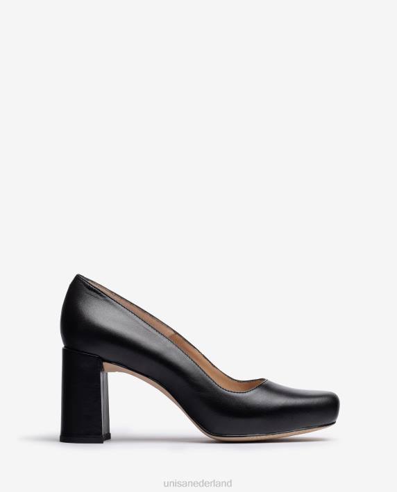 Unisa 02B0578 pump met vierkante neus en een plateau vrouwen zwart