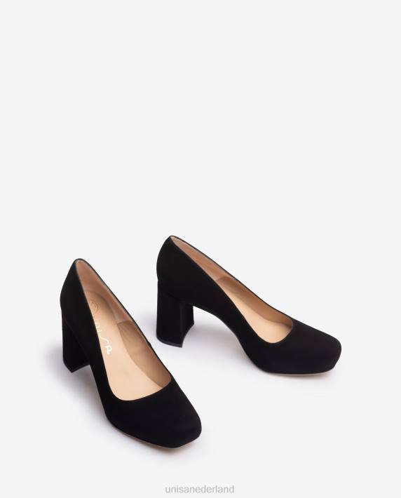 Unisa 02B0579 pump met vierkante neus en een plateau vrouwen zwart