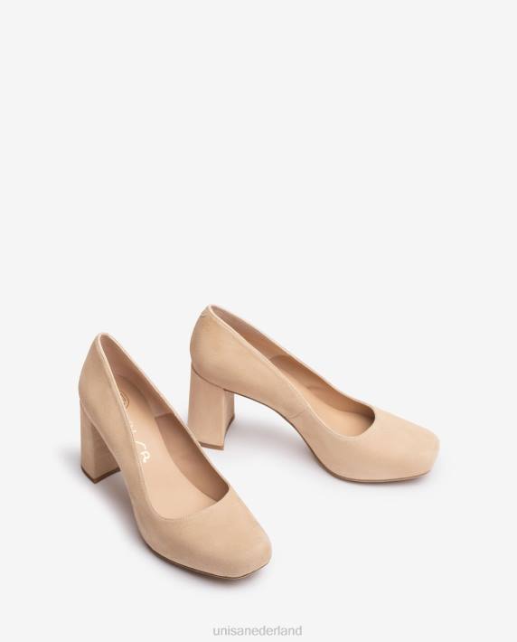 Unisa 02B0580 pump met vierkante neus en een plateau vrouwen beige