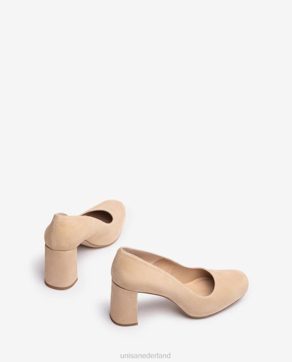 Unisa 02B0580 pump met vierkante neus en een plateau vrouwen beige