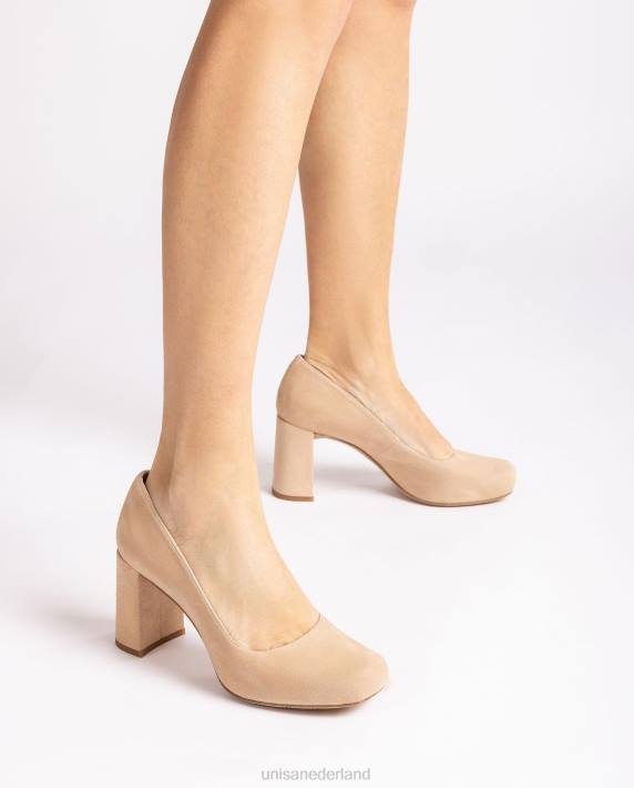 Unisa 02B0580 pump met vierkante neus en een plateau vrouwen beige