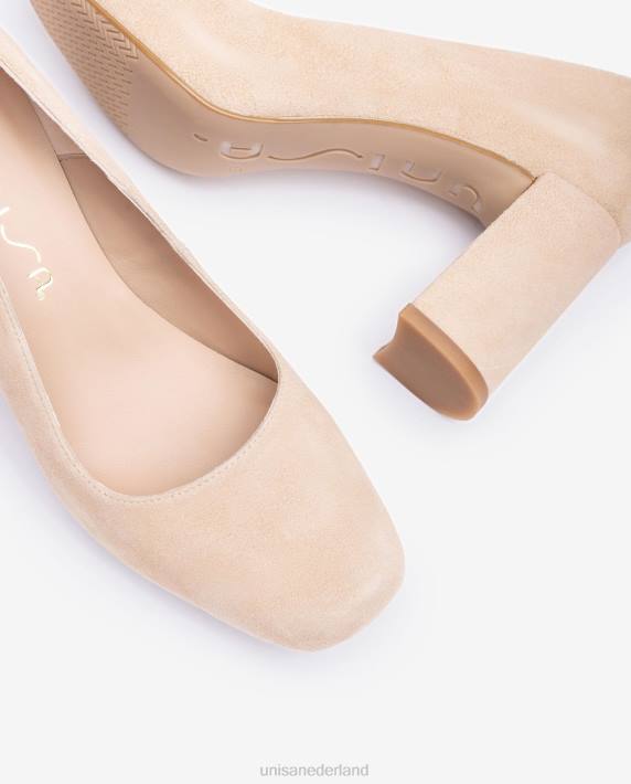 Unisa 02B0580 pump met vierkante neus en een plateau vrouwen beige
