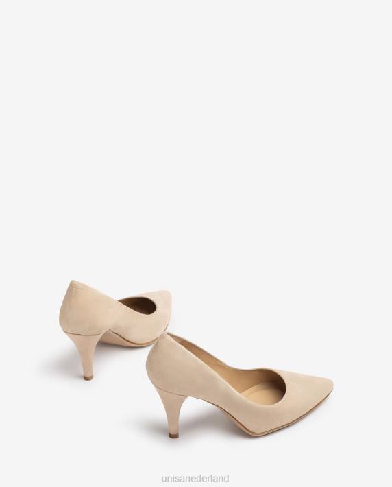 Unisa 02B0588 suède pump met een spitse neus en een dunne hak vrouwen bevallig