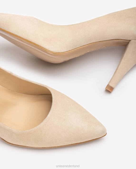 Unisa 02B0588 suède pump met een spitse neus en een dunne hak vrouwen bevallig