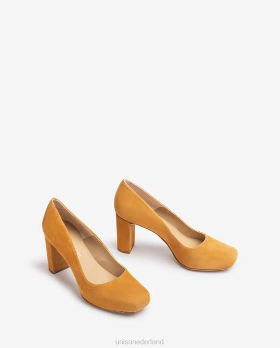 Unisa 02B0596 pumps met vierkante neus en plateau vrouwen bruin