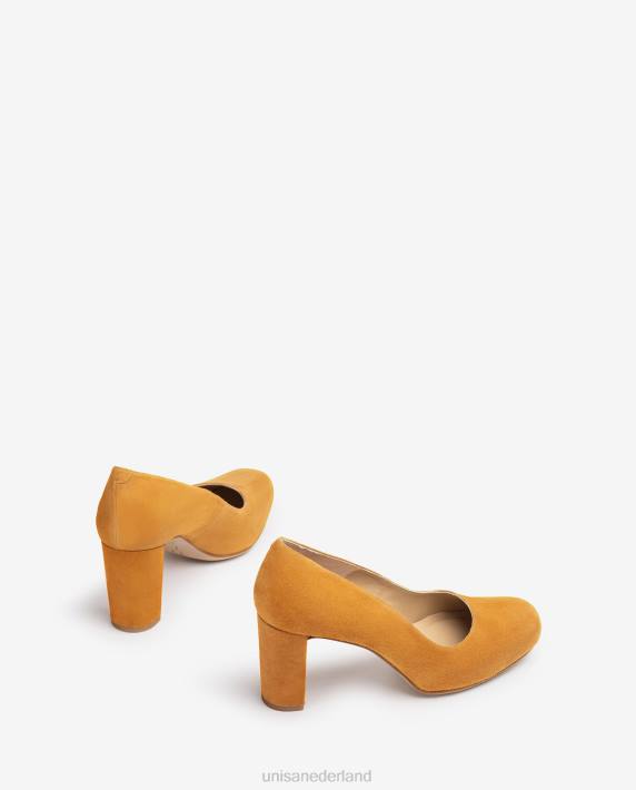 Unisa 02B0596 pumps met vierkante neus en plateau vrouwen bruin