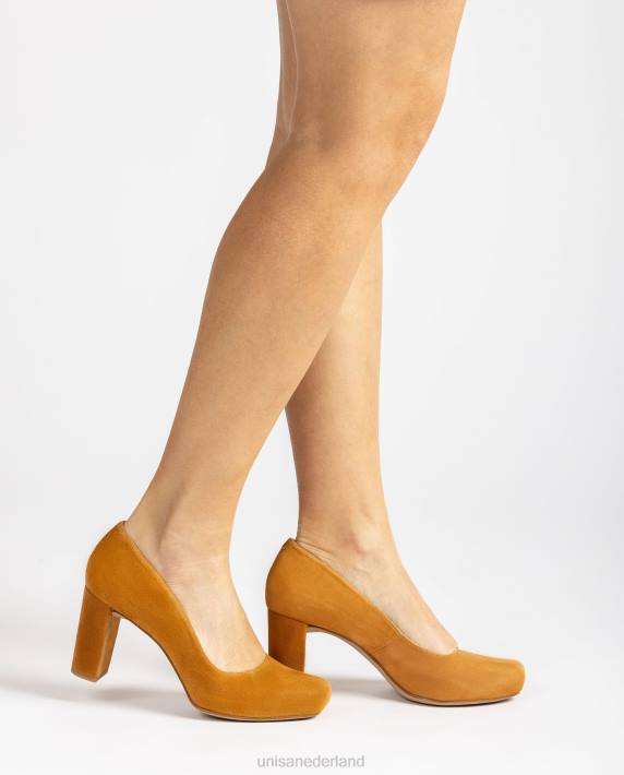 Unisa 02B0596 pumps met vierkante neus en plateau vrouwen bruin