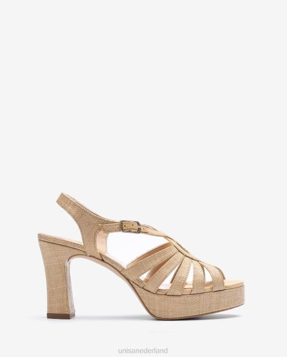 Unisa 02B01311 sandaal gemaakt in raffia vrouwen bruin
