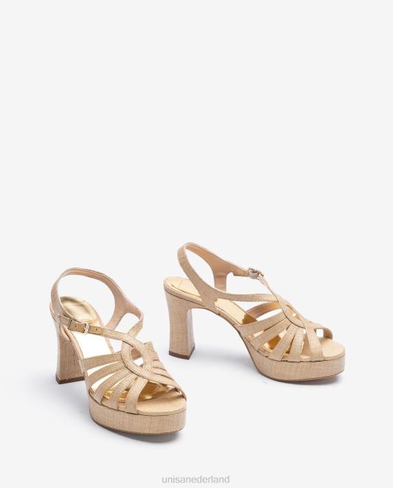 Unisa 02B01311 sandaal gemaakt in raffia vrouwen bruin