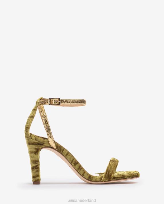 Unisa 02B01314 fluwelen sandaal vrouwen groente