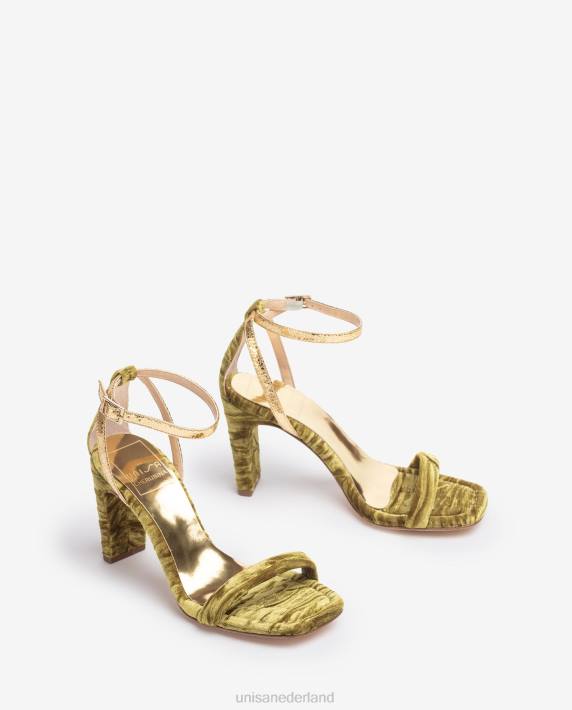 Unisa 02B01314 fluwelen sandaal vrouwen groente