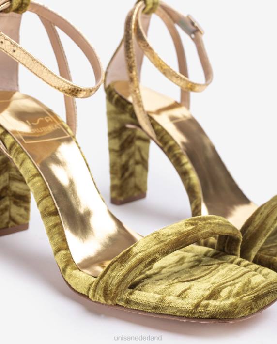 Unisa 02B01314 fluwelen sandaal vrouwen groente