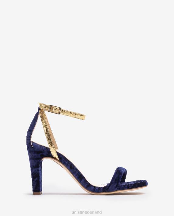 Unisa 02B01315 fluwelen sandaal vrouwen blauw