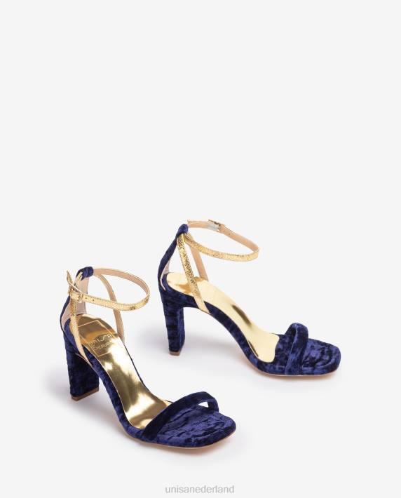 Unisa 02B01315 fluwelen sandaal vrouwen blauw
