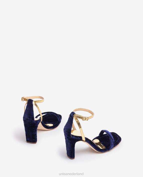Unisa 02B01315 fluwelen sandaal vrouwen blauw