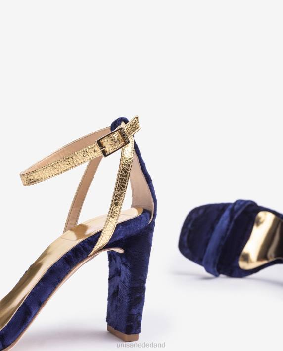 Unisa 02B01315 fluwelen sandaal vrouwen blauw
