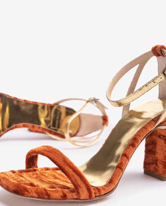 Unisa 02B01317 fluwelen sandaal vrouwen oranje