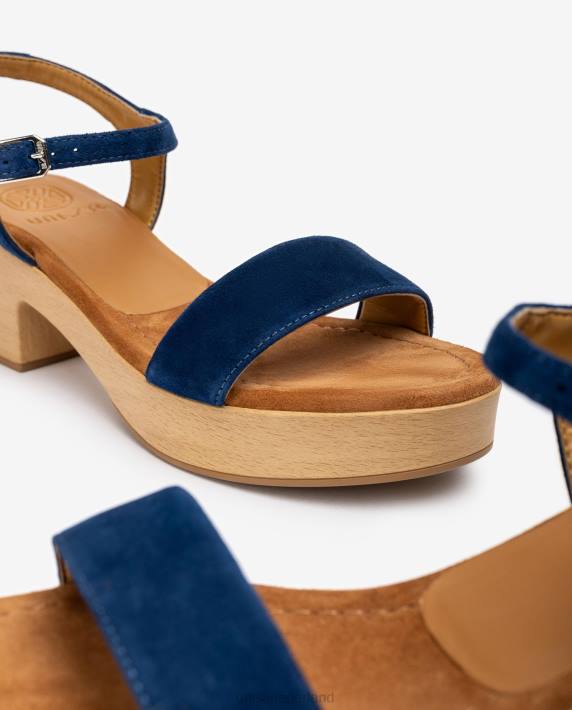 Unisa 02B0131 lage blokhak sandaal vrouwen blauw