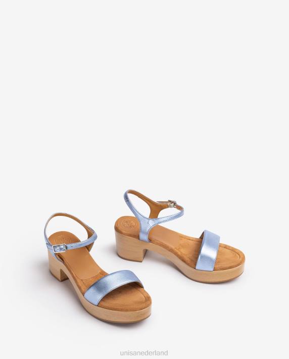 Unisa 02B0132 lage blokhak sandaal vrouwen blauw