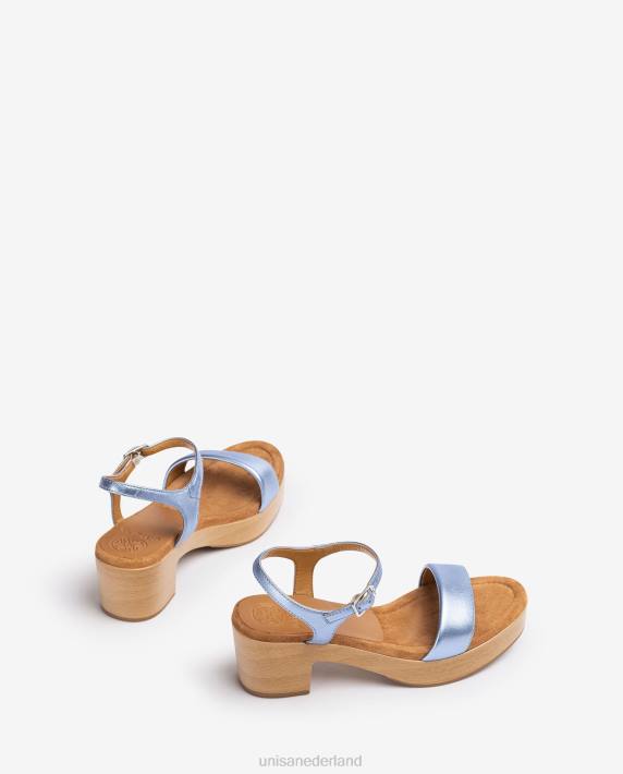 Unisa 02B0132 lage blokhak sandaal vrouwen blauw