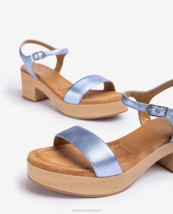 Unisa 02B0132 lage blokhak sandaal vrouwen blauw