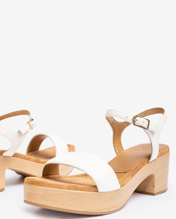 Unisa 02B0135 lage blokhak sandaal vrouwen wit