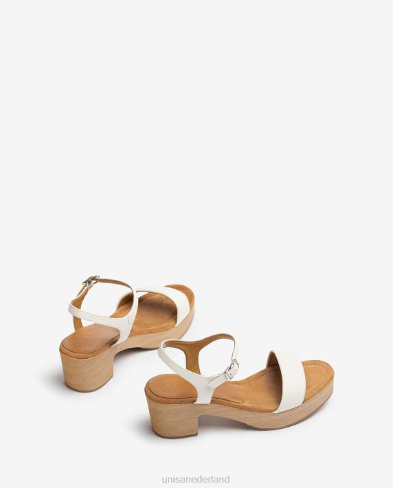 Unisa 02B0135 lage blokhak sandaal vrouwen wit