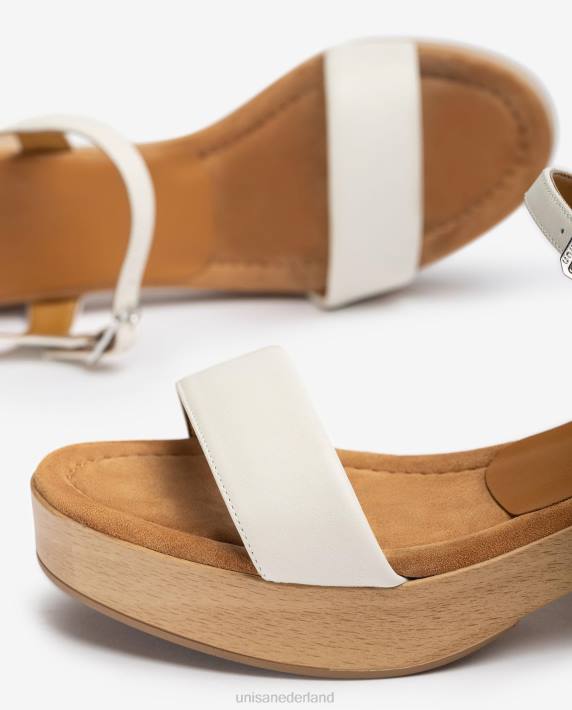 Unisa 02B0135 lage blokhak sandaal vrouwen wit