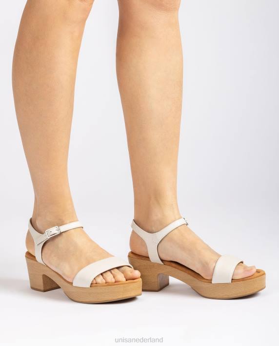 Unisa 02B0135 lage blokhak sandaal vrouwen wit