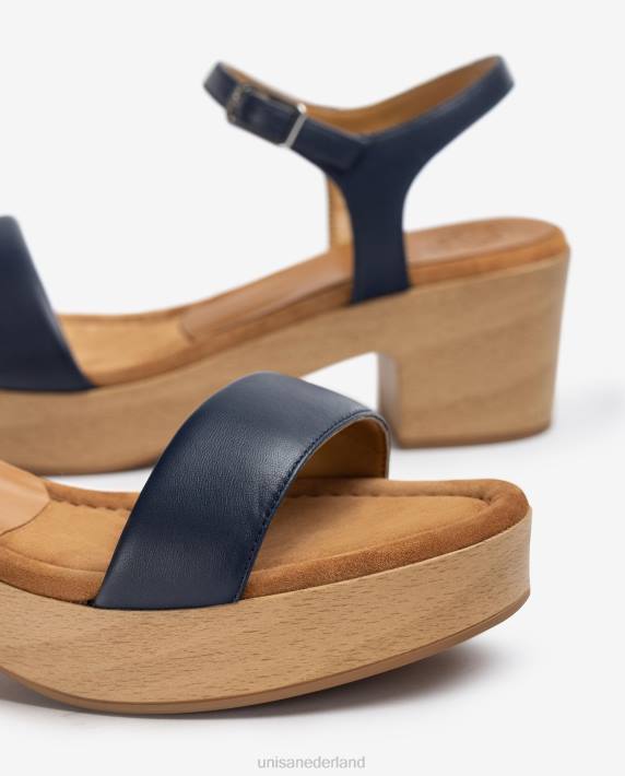 Unisa 02B0136 lage blokhak sandaal vrouwen blauw